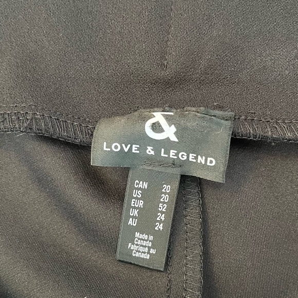 LOVE & LEGEND Black Pull On Trouser With White Contrast Side Stripe, Size 20 - Picture 6 of 8